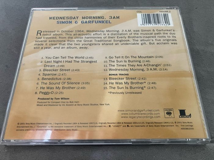 Simon  &  Garfunkel -  Wednesday Morning, 3 Am       CD