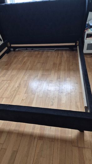 Super King Black Velvet Upholstered Bed
