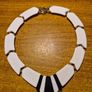 Vintage Black and White chunky beaded collar V necklace Image 4