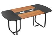 Conference Table, 1800 mm Oval Office Meeting Table for 6-8 Person, Modern Seminar Desk with Metal Legs, Large Meeting Desk for Office, Boardroom