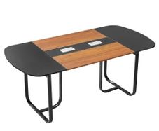 Conference Table, 1800 mm Oval Office Meeting Table for 6-8 Person, Modern Seminar Desk with Metal Legs, Large Meeting Desk for Office, Boardroom