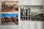 Vintage postcards Poland x 2, Krakow (1958) &amp; Warsaw (2007)
