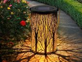 Solar Lanterns for The Garden - OxyLED Metal LED Tree Garden Hanging Lanterns IP44 Waterproof Moroccan Garden Ornaments Outdoor for Patio Fence Pathway Wall Table Tree Bronze