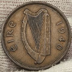 Ireland 1940 1d Penny Key Date Scarce Coin Very Nice Grade
