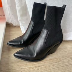 Pointed ankle sock boots size UK 6