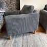 Grey corduroy armchair Image 3