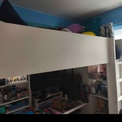 ikea high sleeper with desk and wardrobe