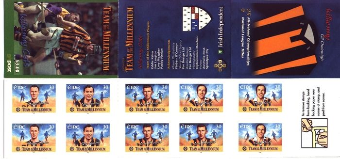 2000 Ireland GAA Team of the Millennium (Kilkenny Cats) Stamp Booklet Mint Never Hinged (MNH)