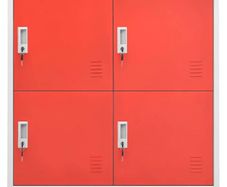 Locker Cabinet Light Grey and Red 90x45x92.5 cm Steel