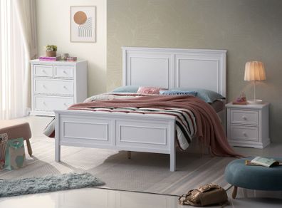 Holly Double Bedframe Grey, Beech and White