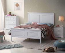 Holly Double 4ft 6 Bedframe Grey and White