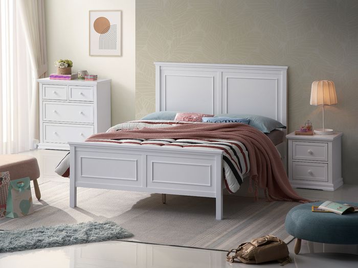 Holly Double Bedframe Grey and White