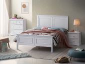 Holly Double Bedframe  White and Grey
