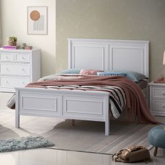 Holly Double Bedframe  White and Grey