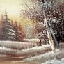 Signed Oil Painting Beautiful Winter Landscape Image 3
