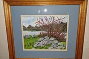 Framed painting - River scene