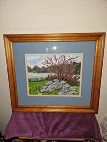 Framed painting - River scene