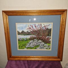 Framed painting - River scene