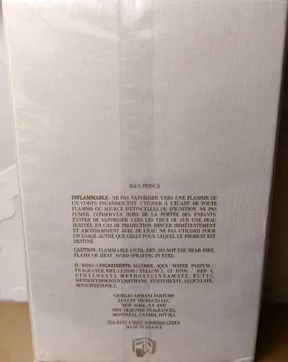 Giorgio Armani "Sensi" White Notes Eau Fraiche 75ml
