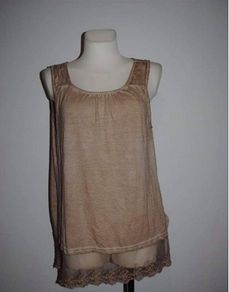 Flame beige lace vest top size L/XL UK16/18 EU44/46 Postage included