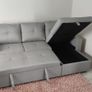 Sofa bed with storage Pau light grey Image 2