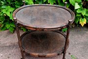 Early 20th century french bamboo drinks trolley