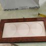 Vintage Addison Ross London MH63M7 Brown Star Marquetry 3x7 triple image photo frame, wooden photo frame, long photo frame, made in England, desk photo frame, 3 image frame, Oval Mount wall hanging. Image 9