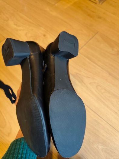Camper Katie Black Leather Mary Janes  New Without Tags