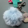 Squishmallows Gordon The Shark Pom Pom Keychain Keyring - Rubber Charm Fur Pom Image 3