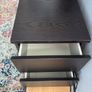 drawers in a black-brown wood veneer finish glass top Image 2