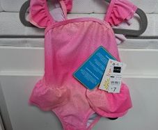 Brand New with tags Pink glitter Tutu style swimsuit age 9-12 months