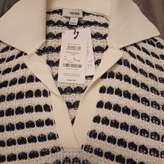 Reiss Gemma Open Knit Polo Shirt