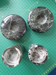 Beautiful set of 4 stone candle holders