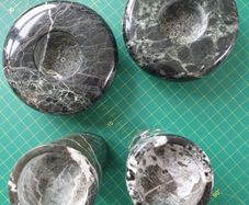 Beautiful set of 4 stone candle holders