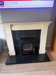 Stove insert,mantle piece,surround and base