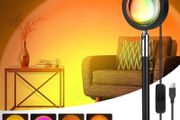 Sunset Lamp, 4 in 110W Sunset Light for Home Decor,360 Degree Rotation Sunset Projection Romantic Visual Mood Lamp,USB Sunset Projector for Photography Vlog Background Party and Festival Gift-4 Colors (FREE POSTAGE)