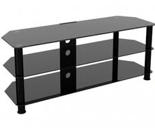 Classic Corner Glass TV Stand Black