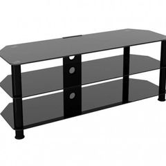 Classic Corner Glass TV Stand Black