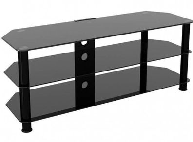 Classic Corner Glass TV Stand Black
