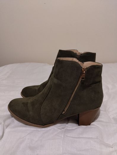 Green Suede Ankle Boots