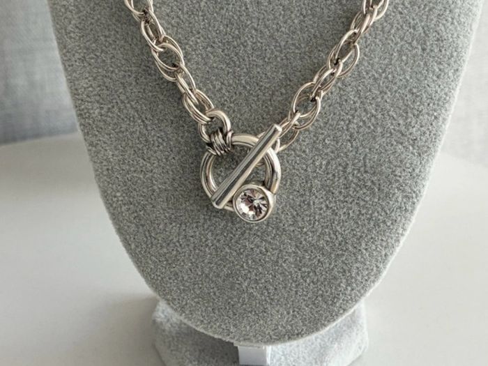 Antique Silver Plated Swarovski Crystal Necklace