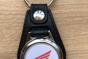 Leather Honda key ring with shopping trolley token/coin