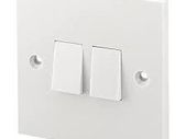 2 Gang 2 Way Light Switch White