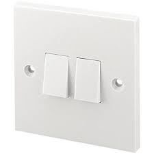 2 Gang 2 Way Light Switch White