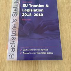 Blackstones EU Treaties and Legislation 2018 2019 Law Book