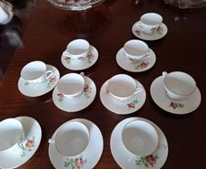 Vintage Bavarian Porcelain Tea Cups & Saucers