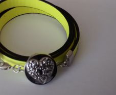 Leather Snap Button Wrap Bracelet