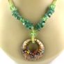 Vintage Green Aventurine Necklace with Murano glass pendant Image 4