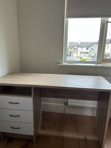 Zoe oak & white office desk