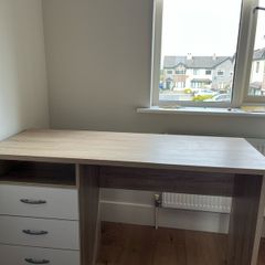 Zoe oak & white office desk